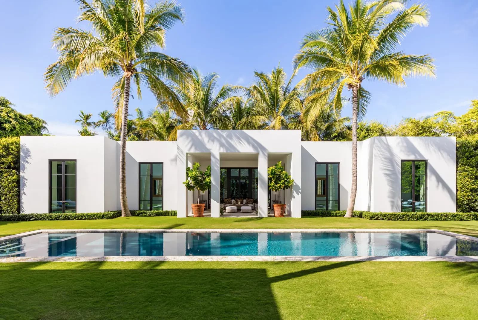 Freshly cleaned coastal home with palms in Brevard County, Florida