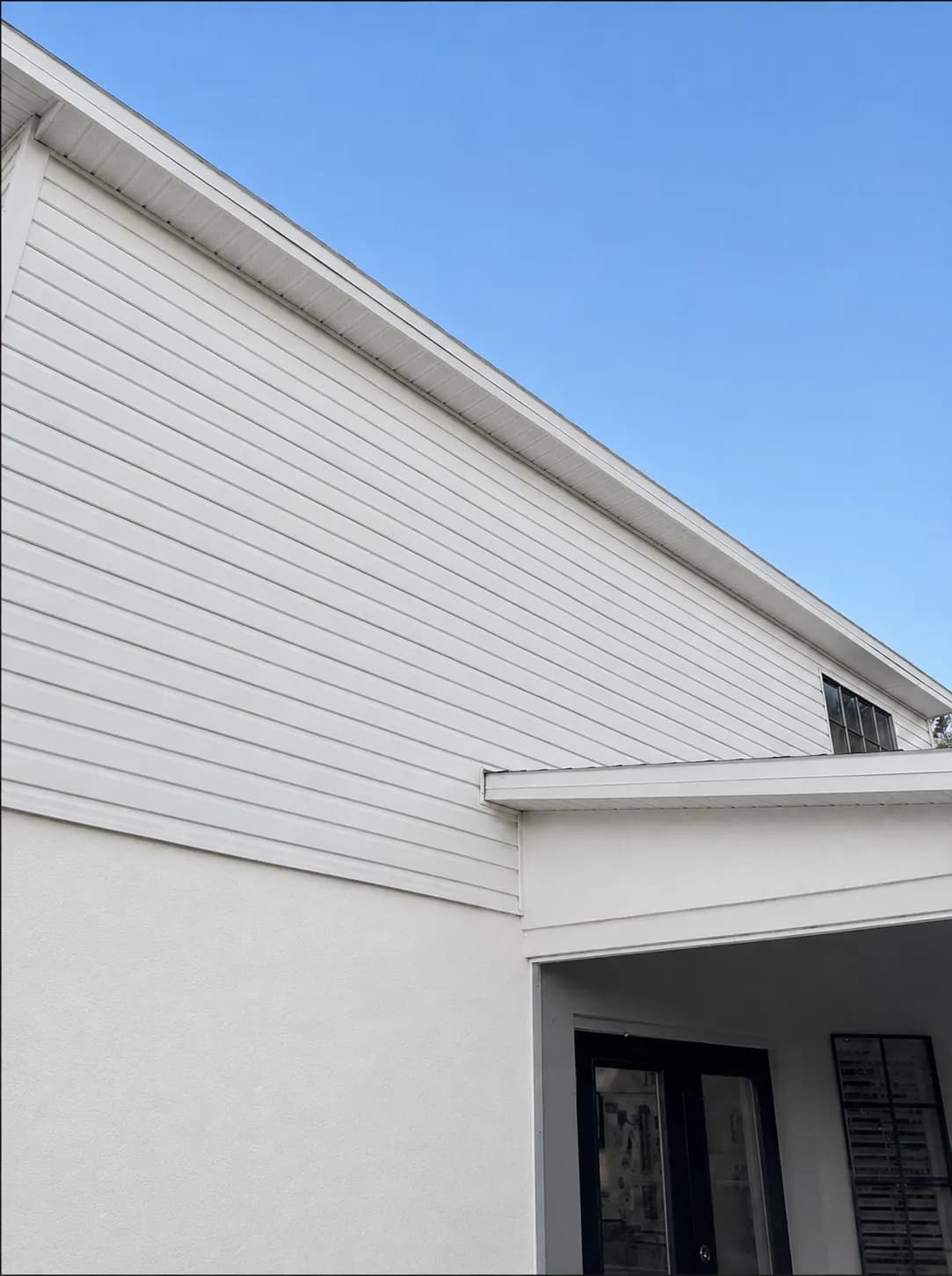 Freshly soft-washed home exterior